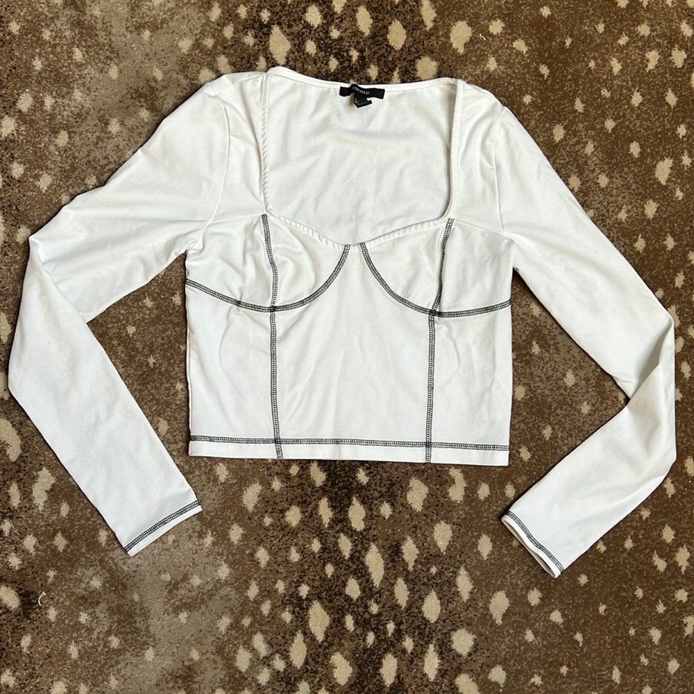 WHITE Cropped Long Sleeve